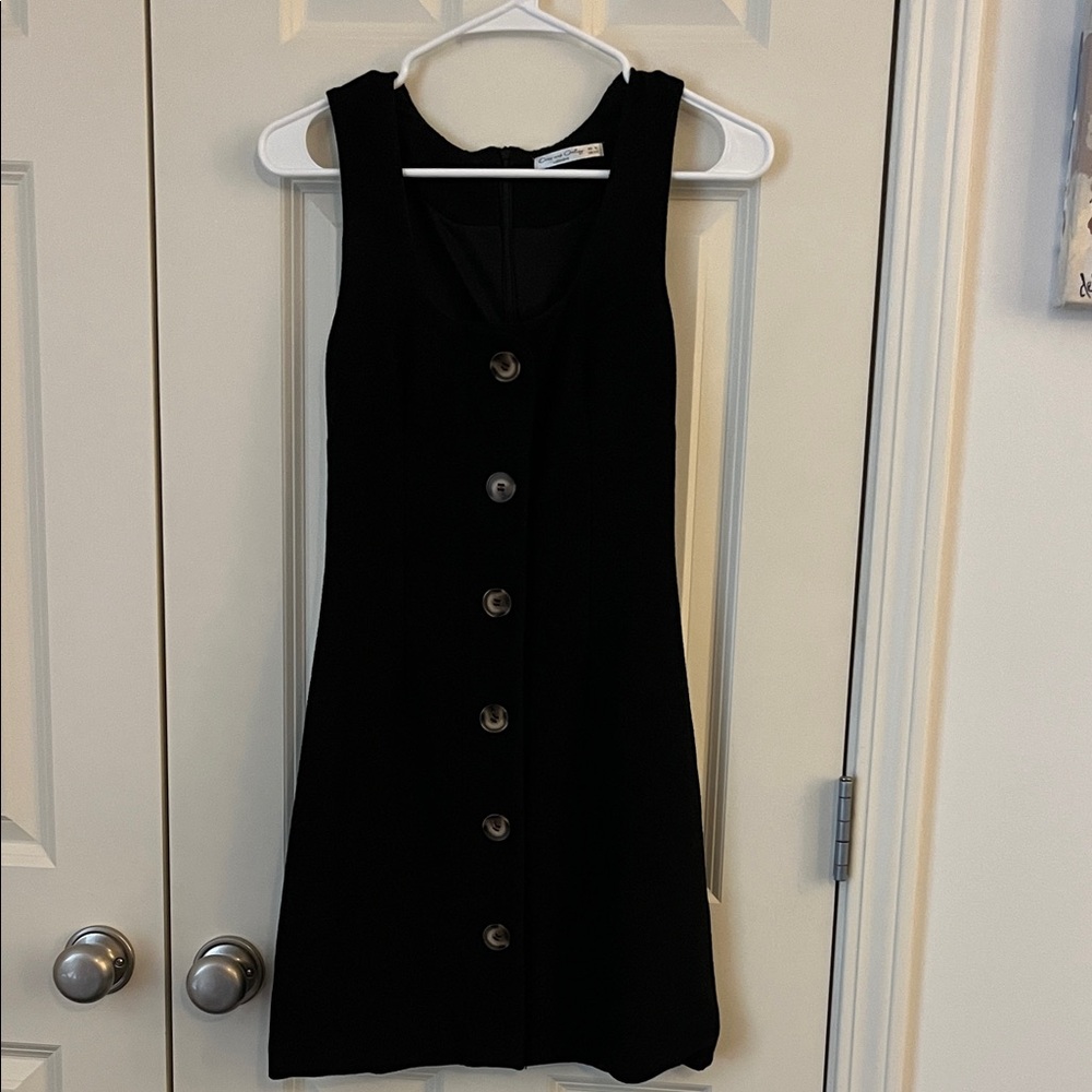 Chic Black Button-Down Mini Dress